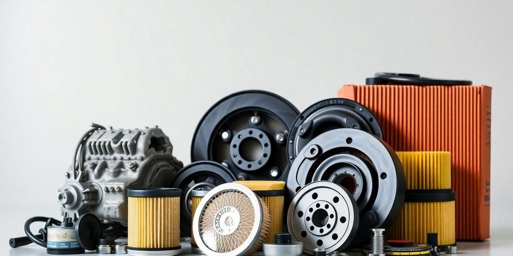 Quality Fiat auto parts displayed on a clean workspace.