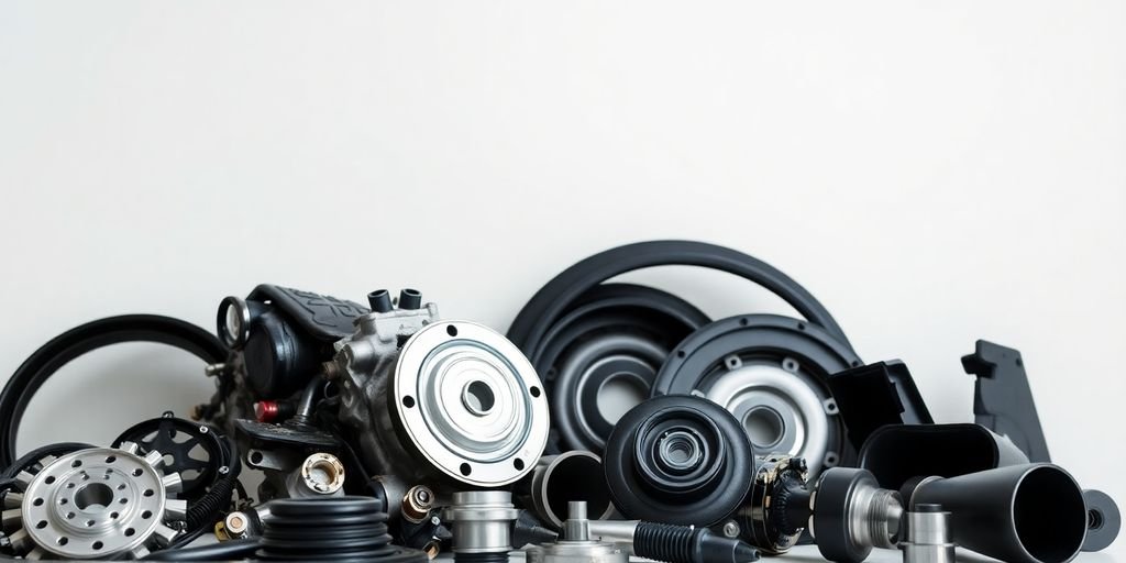 High-quality Fiat OEM parts displayed on a clean surface.