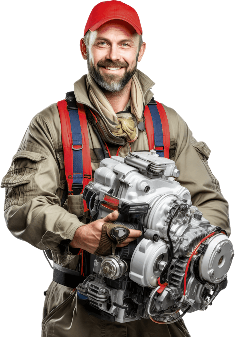 holding a engine