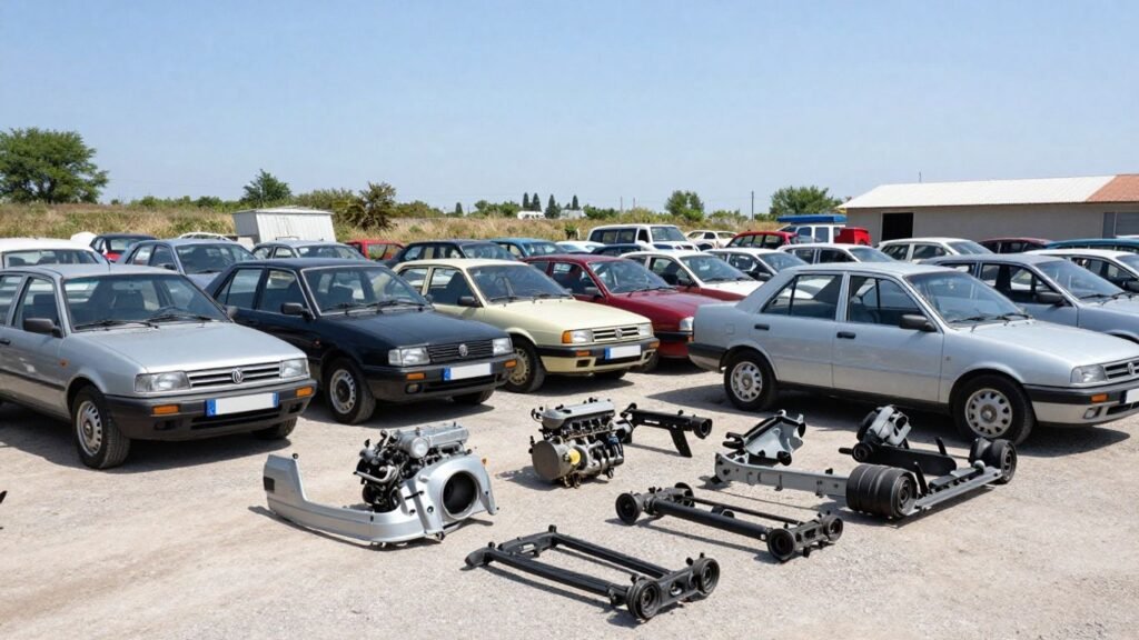 Fiat car parts at a Darwin wrecking yard.
